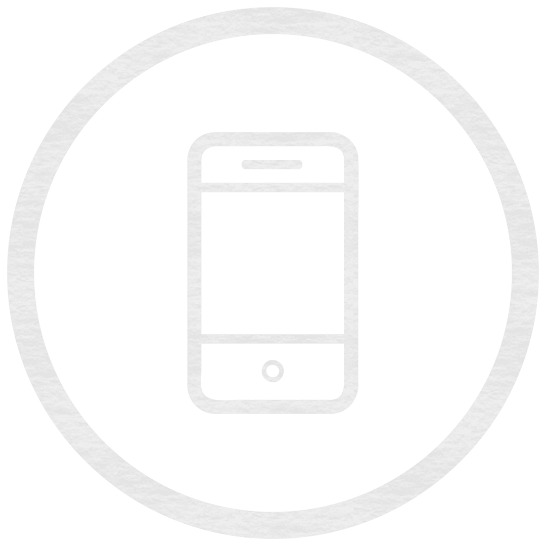Transparent Smartphone Symbol Icon in Circle for Digital Interface
