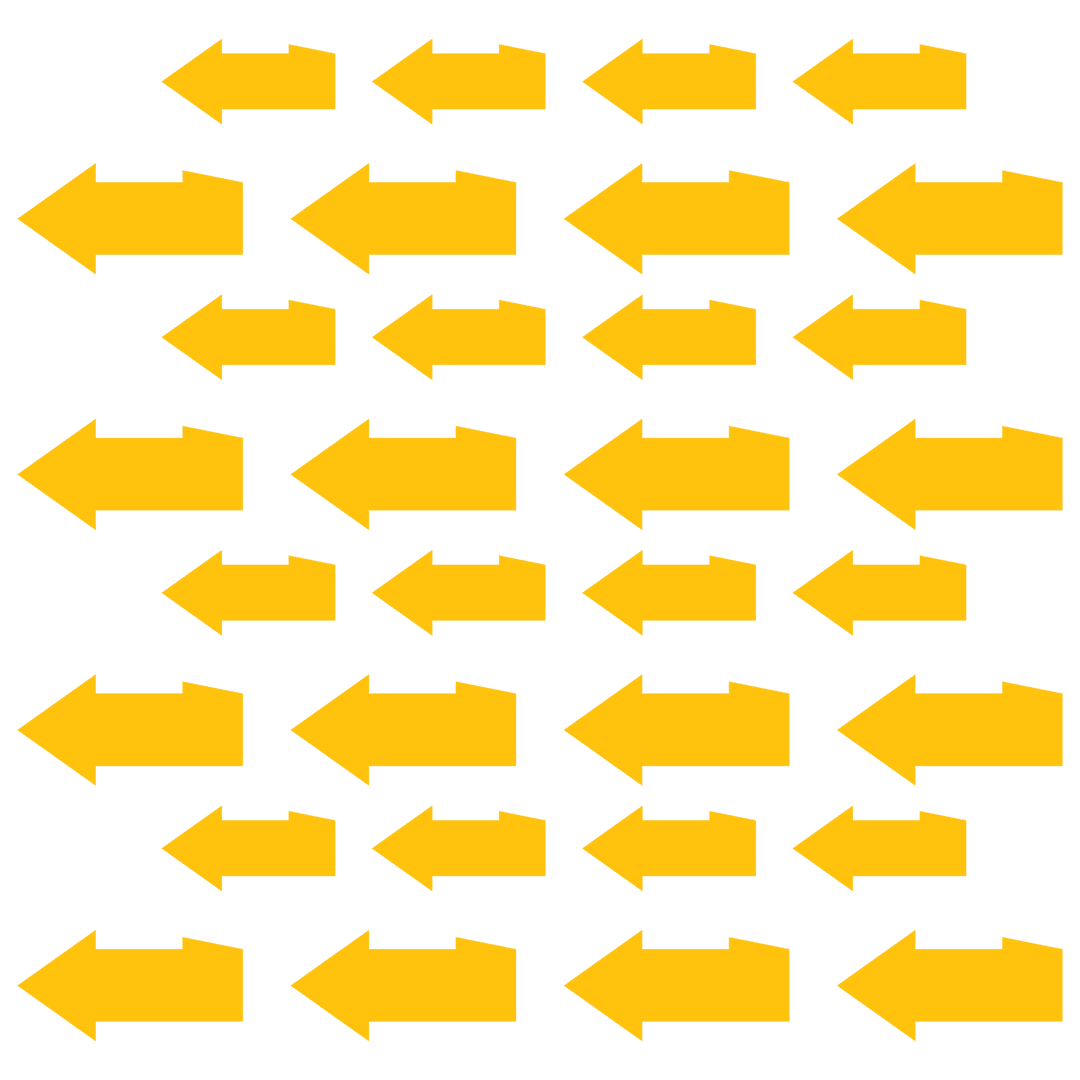 Yellow arrow pattern on transparent background for graphic design