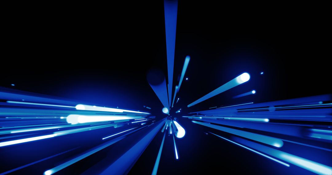 Dynamic Blue Light Streaks on Dark Background