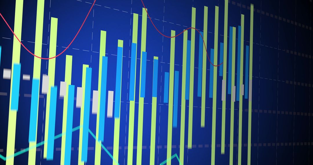 Abstract Financial Data Background with Dynamic Charts