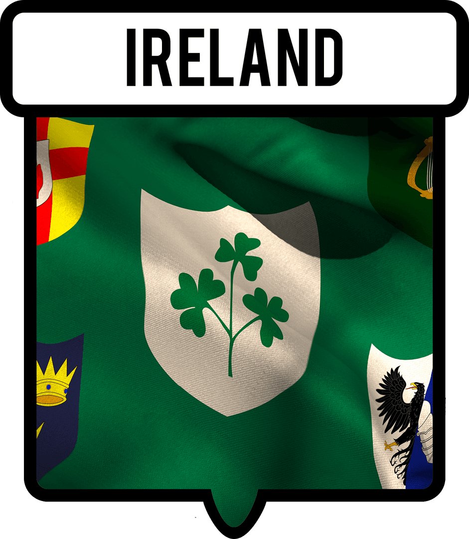 Transparent Shamrock Emblem on Traditional Irish Flag Design