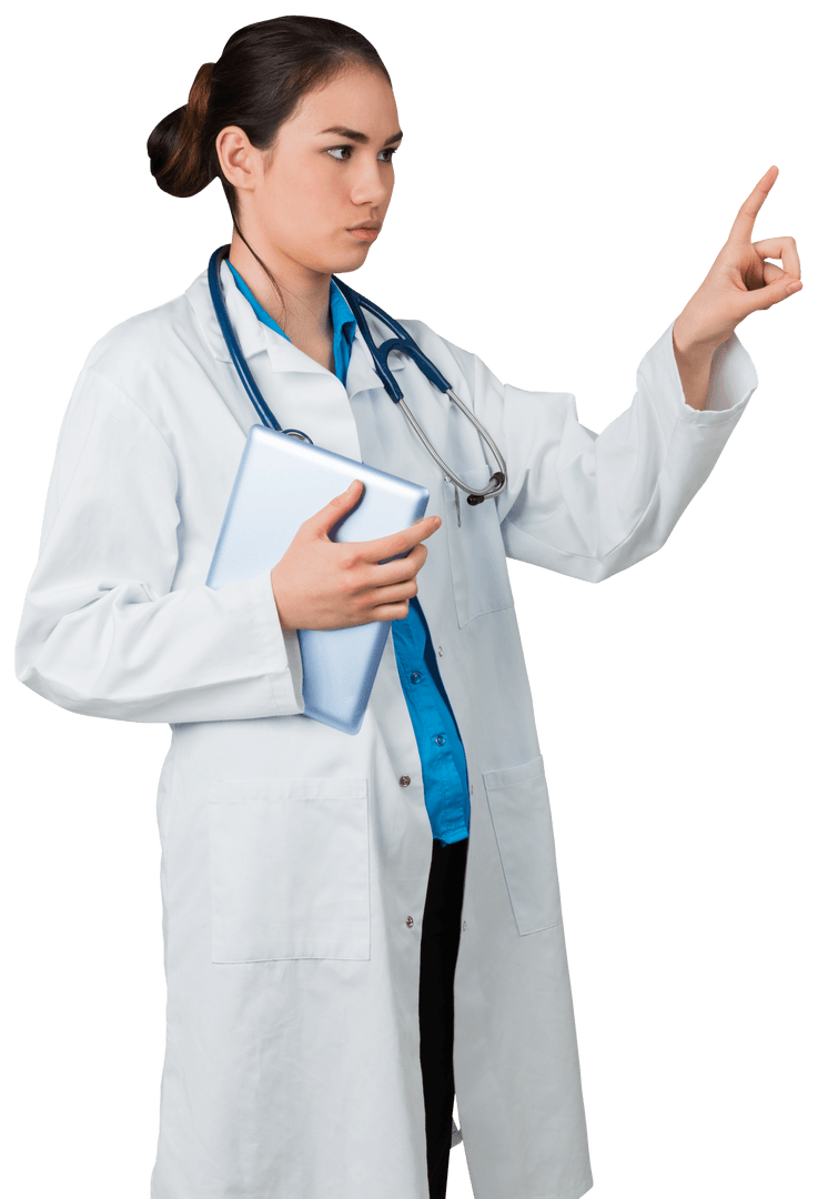 Transparent Doctor Pointing with Tablet