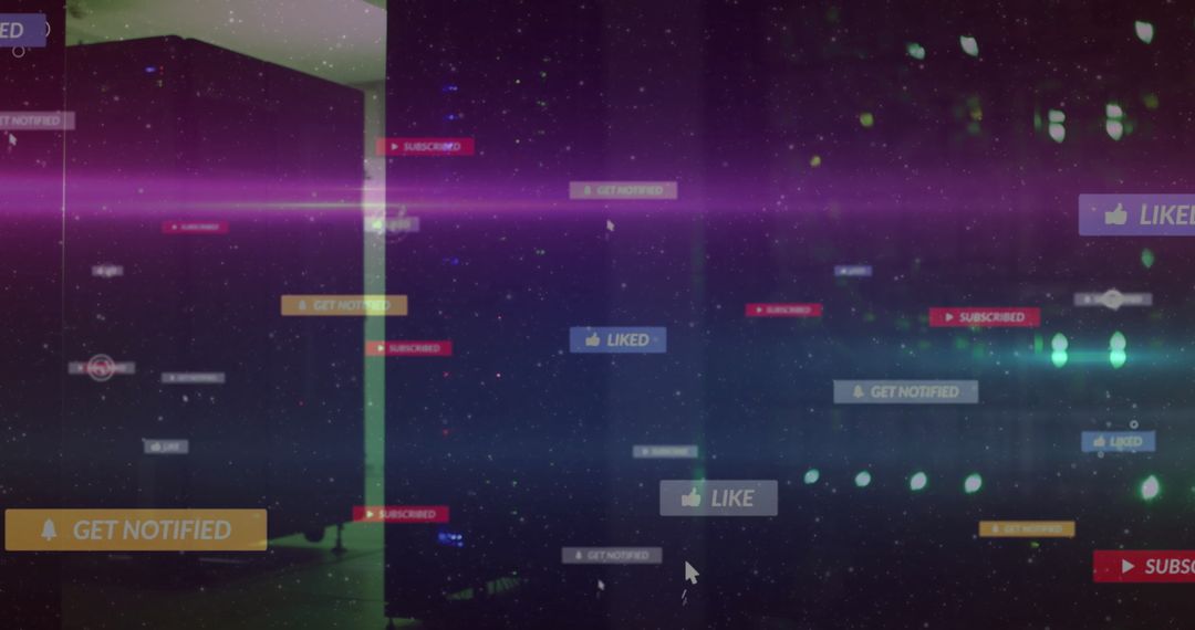 Futuristic Notification Banners in Glitch-Style Digital Interface