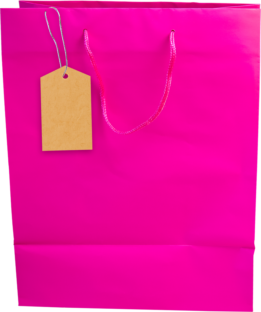 Transparent Pink Shopping Bag with Blank Price Tag for retail and gifts - Download Free Stock Images Pikwizard.com