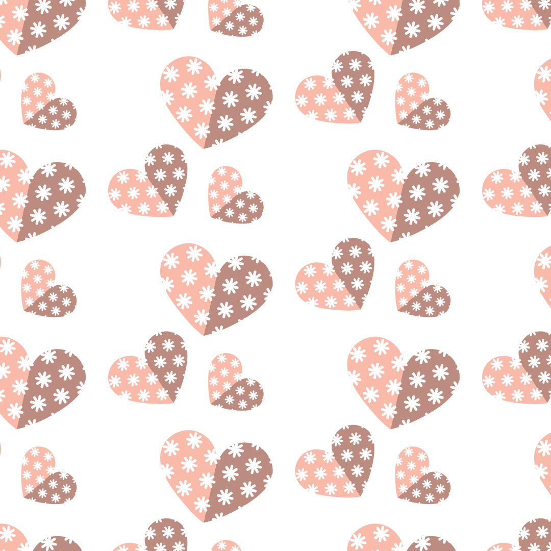 Pink Hearts with Stars on Transparent Background Vector
