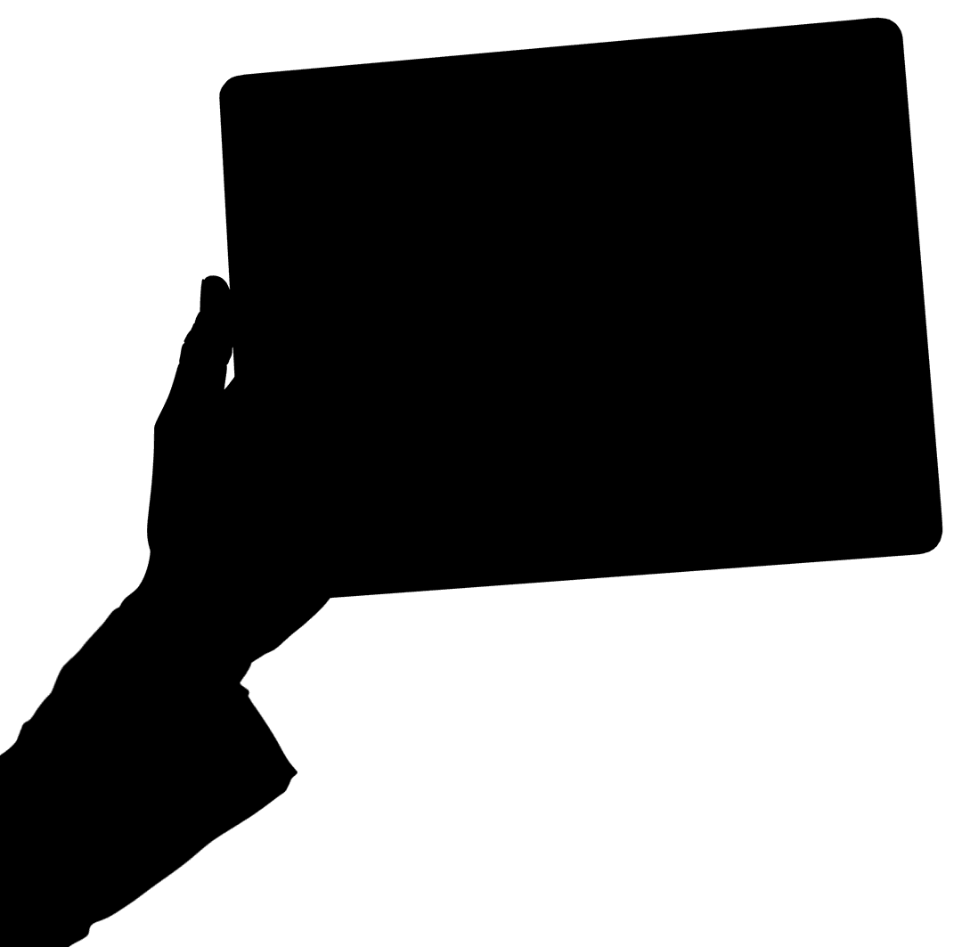 Hand Holding Tablet on Transparent Background for Copy Space