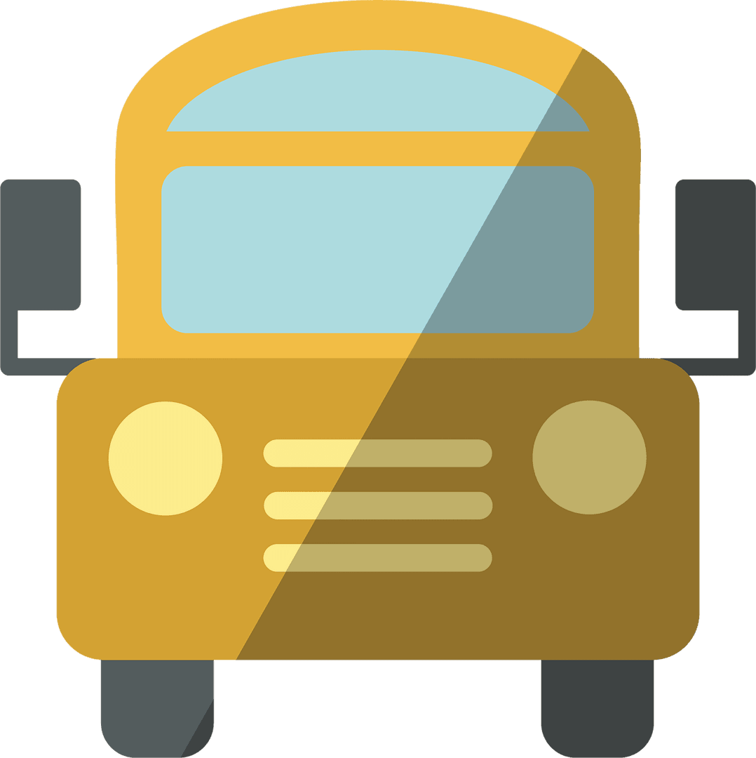 Yellow School Bus Front View Transparent Background