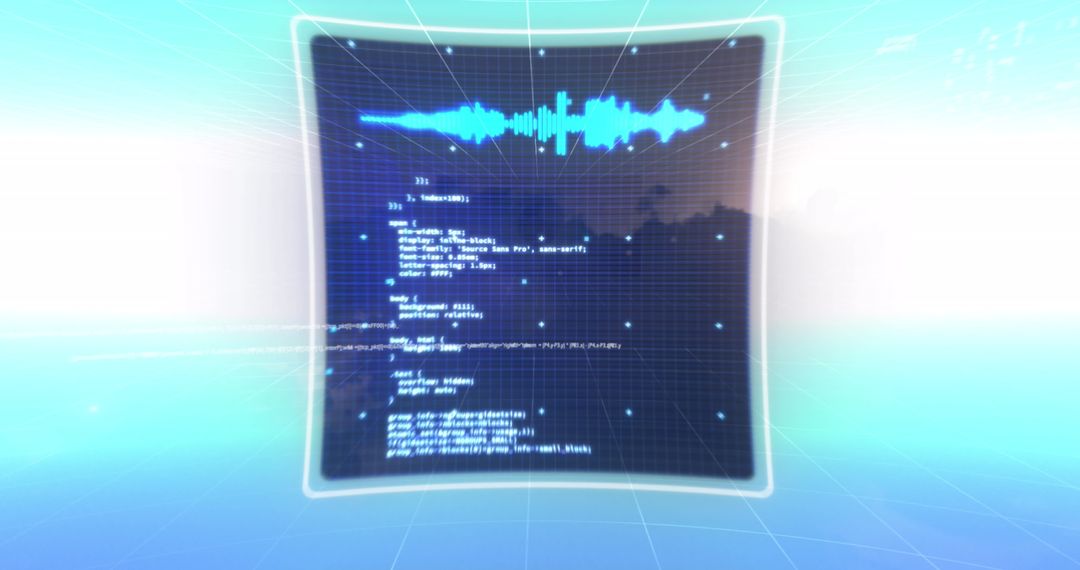 Futuristic Digital Interface with Data Stream