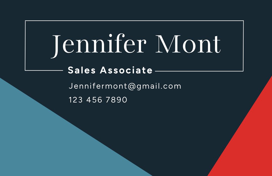 Professional Business Card Template for Sales Associate with Modern Design - Download Free Stock Templates Pikwizard.com