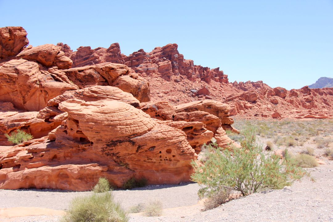 Red Rock Formations in Desert Landscape Under Clear Blue Sky - Free Images, Stock Photos and Pictures on Pikwizard.com