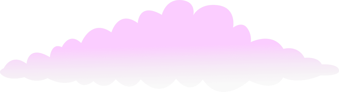 Cartoon Cloud on Transparent Background with Pink-Gray Gradient