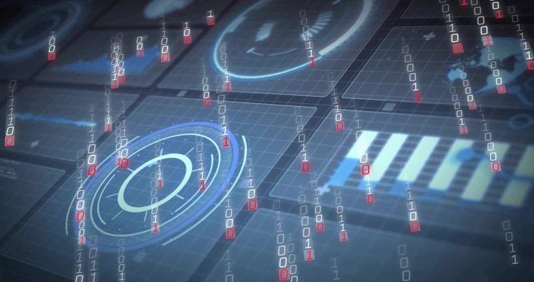 Futuristic Data Visualization: Digital Interface with Holographic Elements