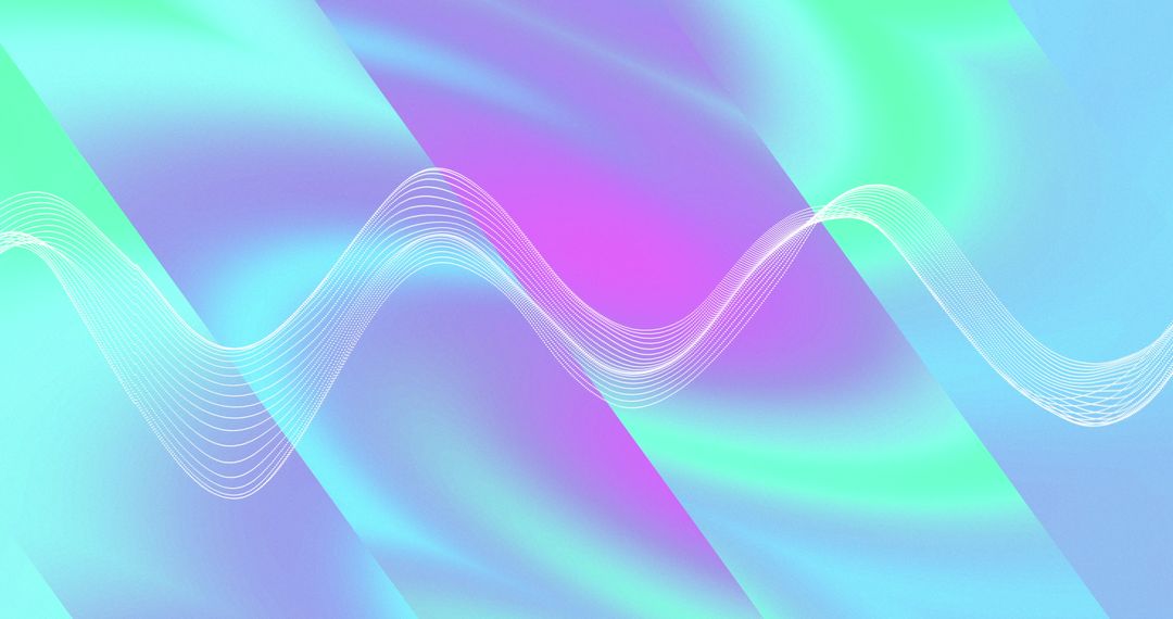 Abstract Waveform With Pastel Colors and Digital Connections