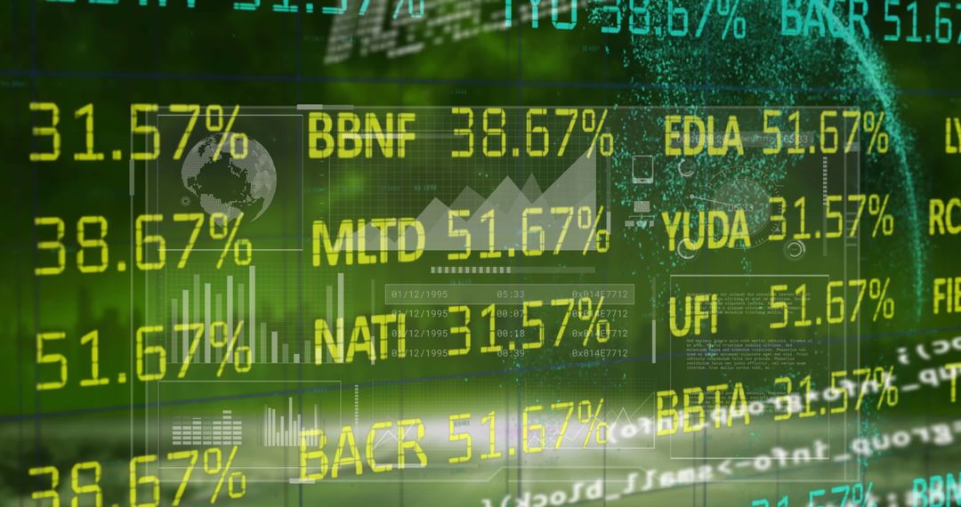 Digital Financial Dashboard with Stock Market Percentages and Analytics