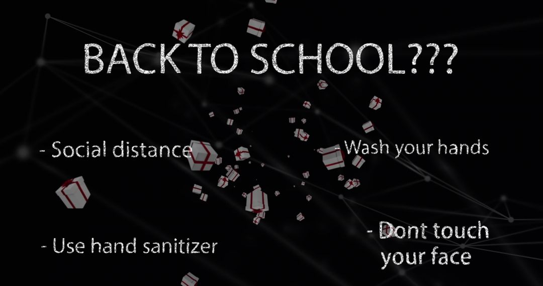 Back to School Graphic with Safety Tips and Digital Network