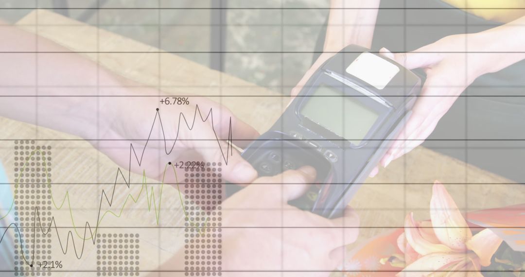 Conceptual Finance Art Overlaying Payment at Point of Sale Terminal