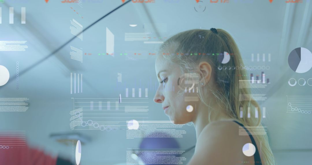 Intense Skipping Rope Workout with Digital Data Overlay