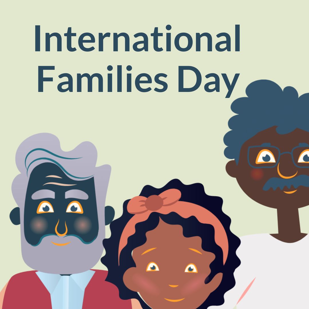 International Families Day Illustration with Diverse Family