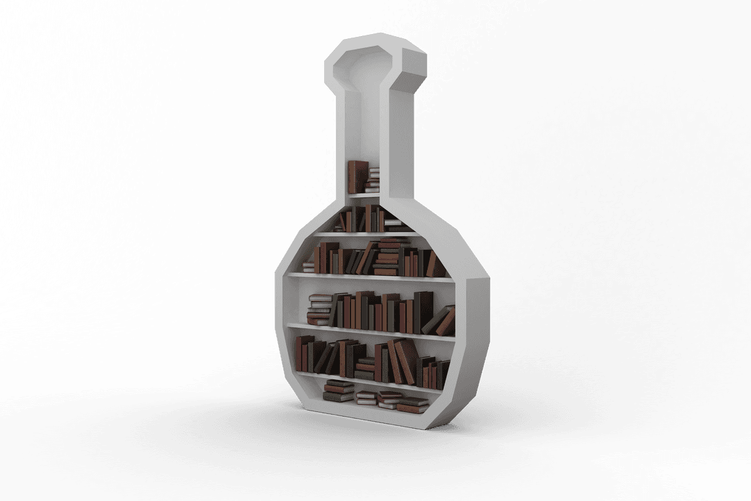 Florence Flask Shaped Modern Transparent Bookshelf Design