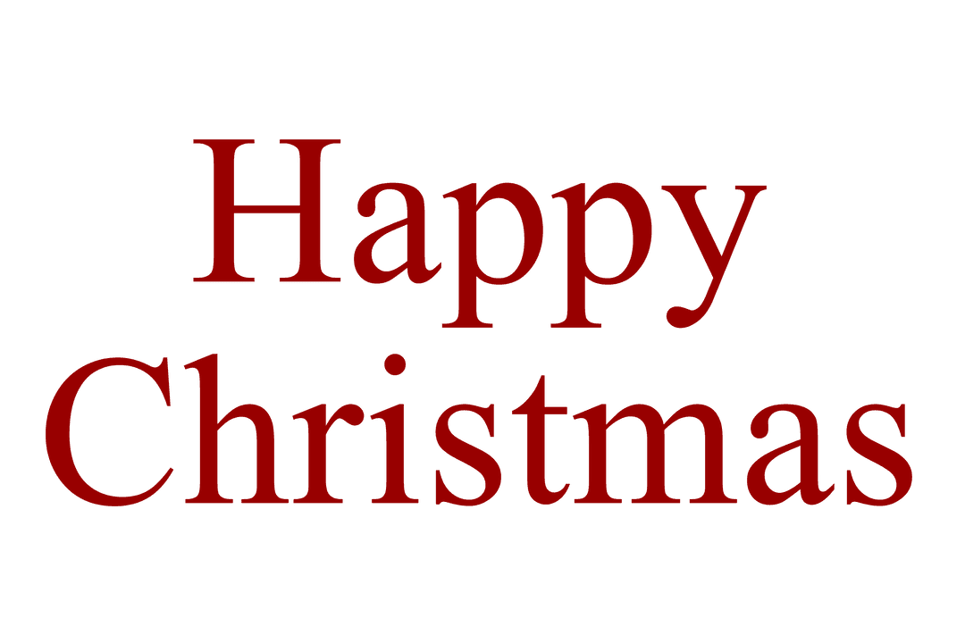 Happy Christmas Text on Transparent Background for Celebrations