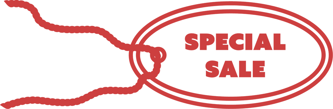 Red Special Sale Tag Illustration on Transparent Background