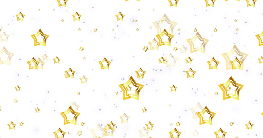 Falling Gold Stars on White Background