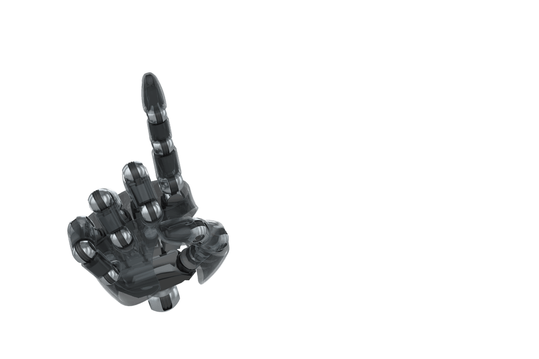Futuristic Robotic Hand on Transparent Background for Technology Concepts