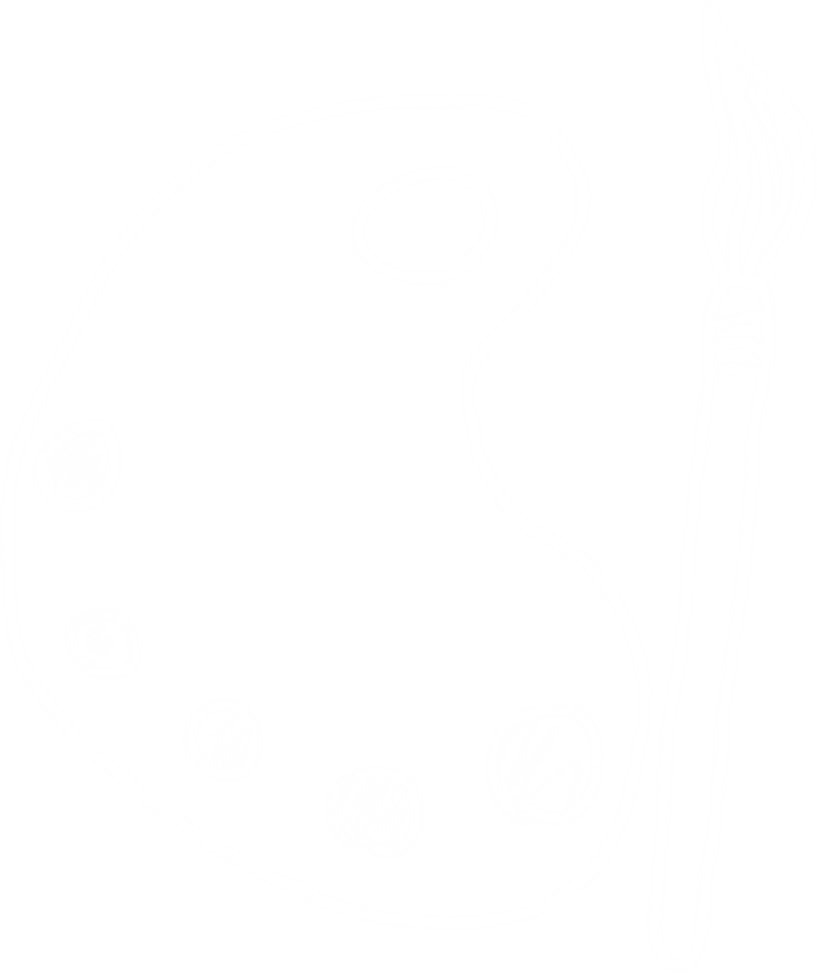 Transparent Art Palette and Brush Vector Illustration