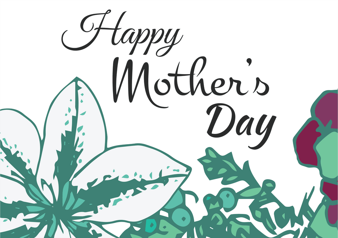 Transparent Mother's Day Greeting with Floral Design