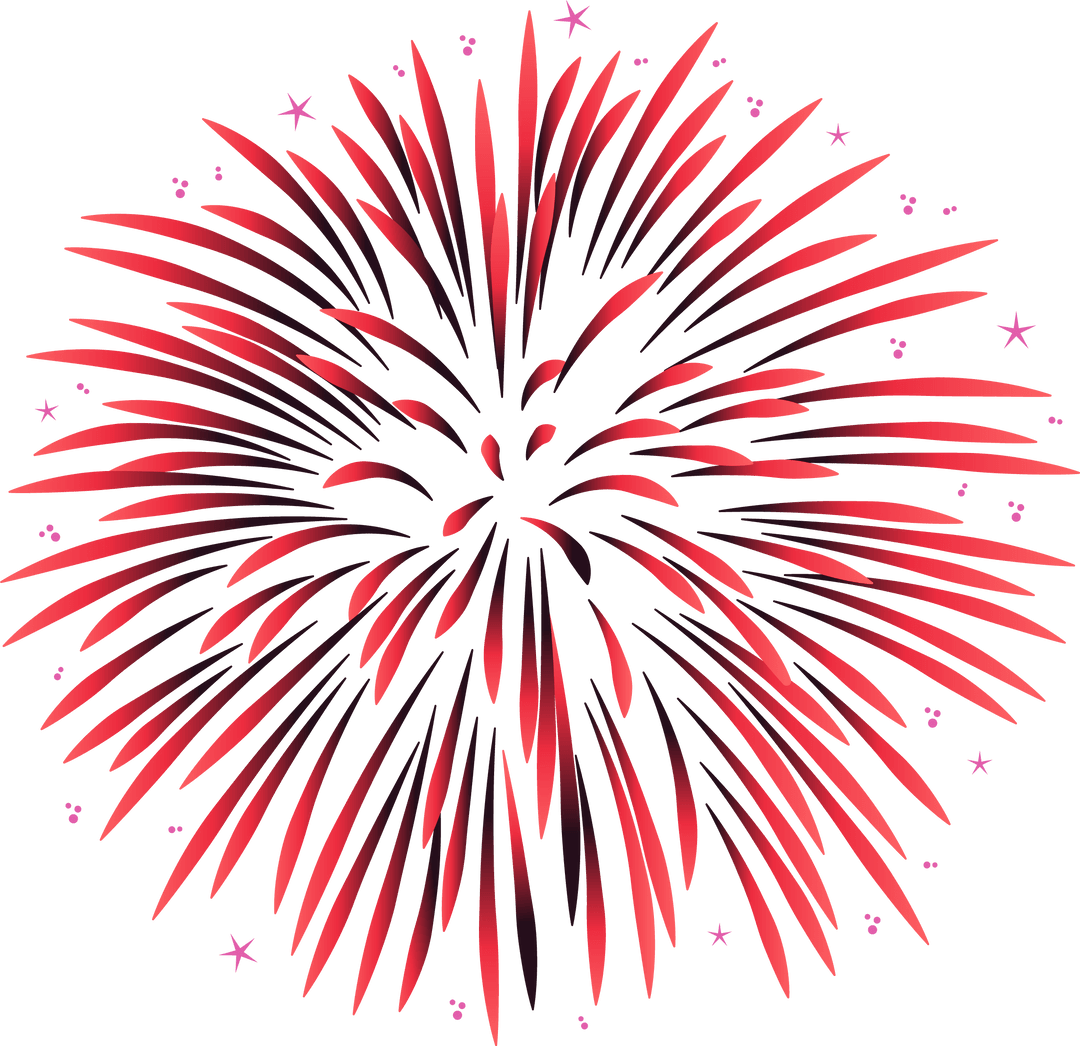 Vibrant Red Burst on Transparent Background for Festive Celebrations