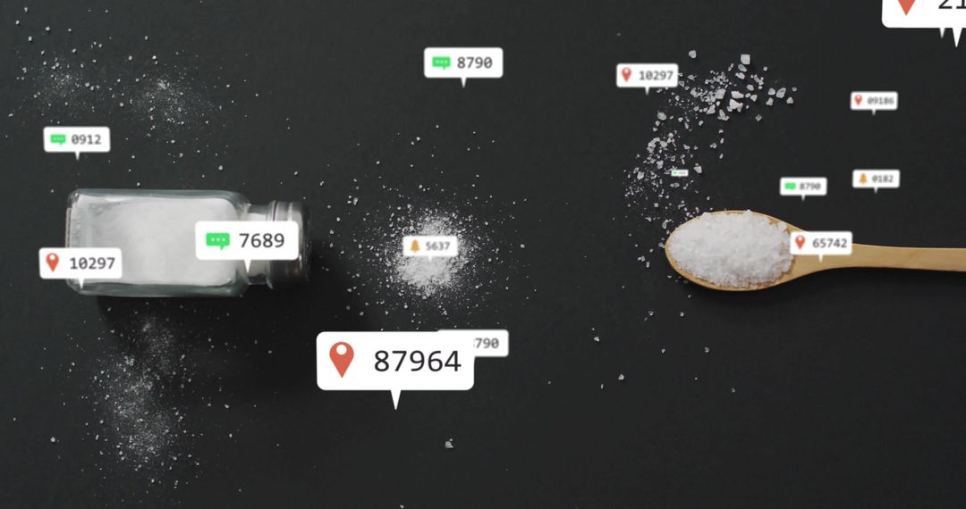 Salt Dispersion with Technology Concept on Matte Surface