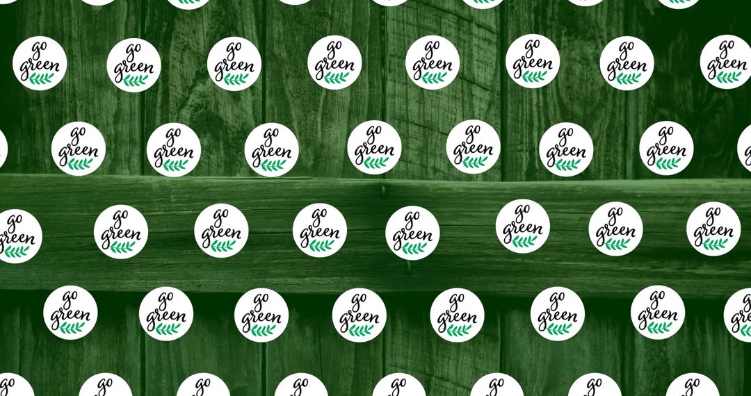 Eco-Friendly Pattern with Eco Text on Wooden Texture