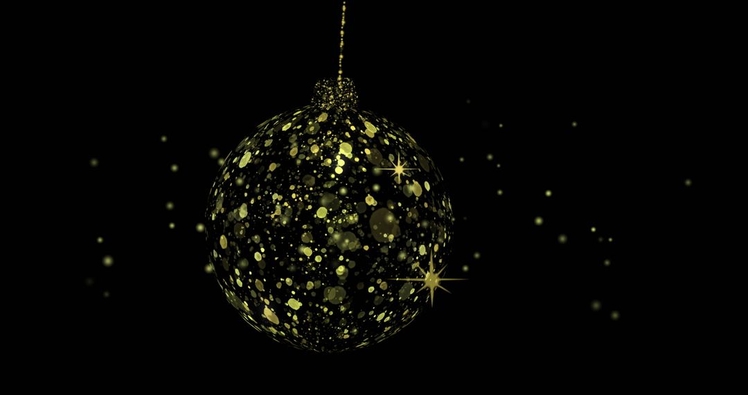 Glittering Golden Bauble With Festive Sparkles