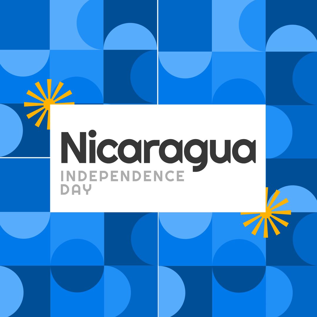 Nicaragua Independence Day Celebration Design with Blue Background