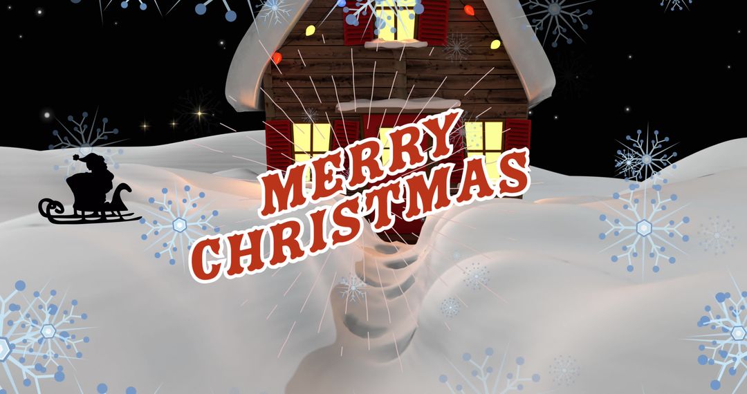 Festive Christmas Scene with Snow and Santa