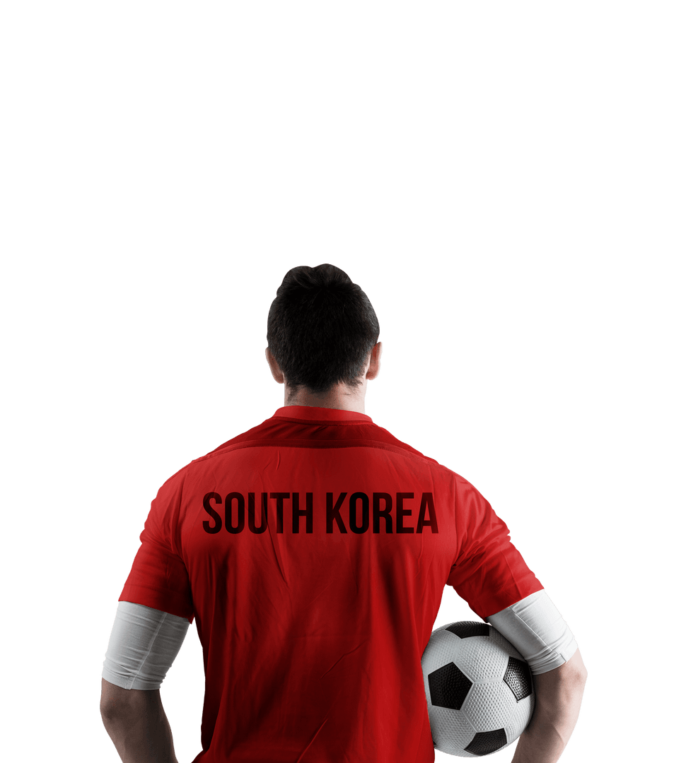 Transparent View of South Korea Soccer Fan with Ball