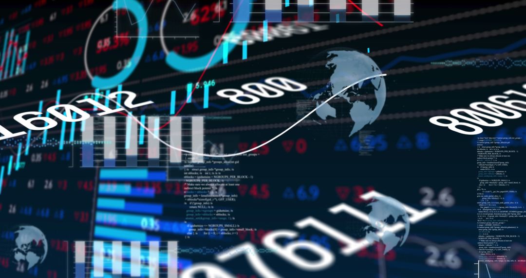 Abstract Visualization of Global Market Data Trends