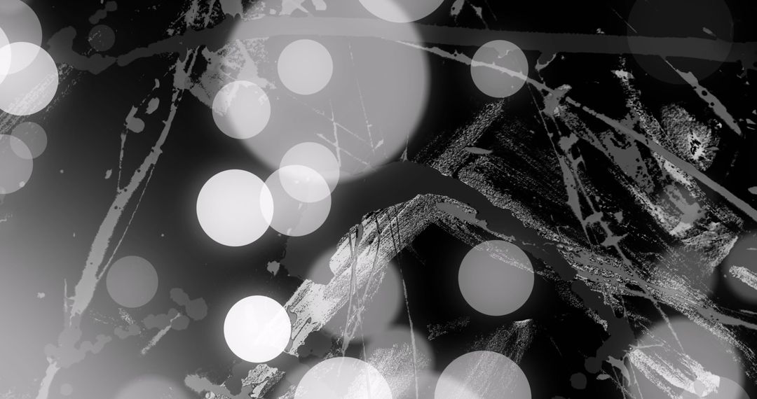 Abstract Light Circles with Dynamic Brush Strokes on Black Background