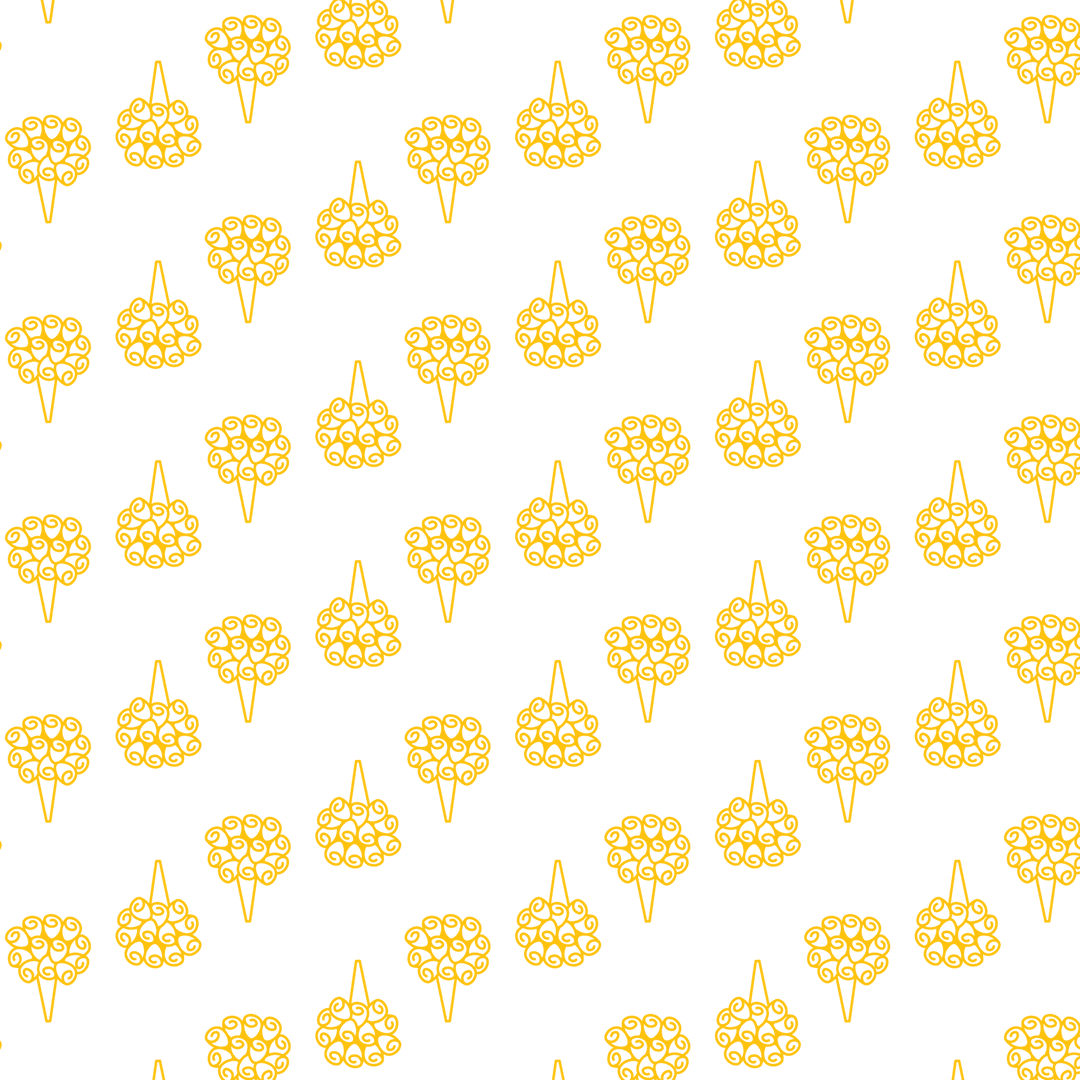 Yellow Flower Vector Pattern on Transparent Background