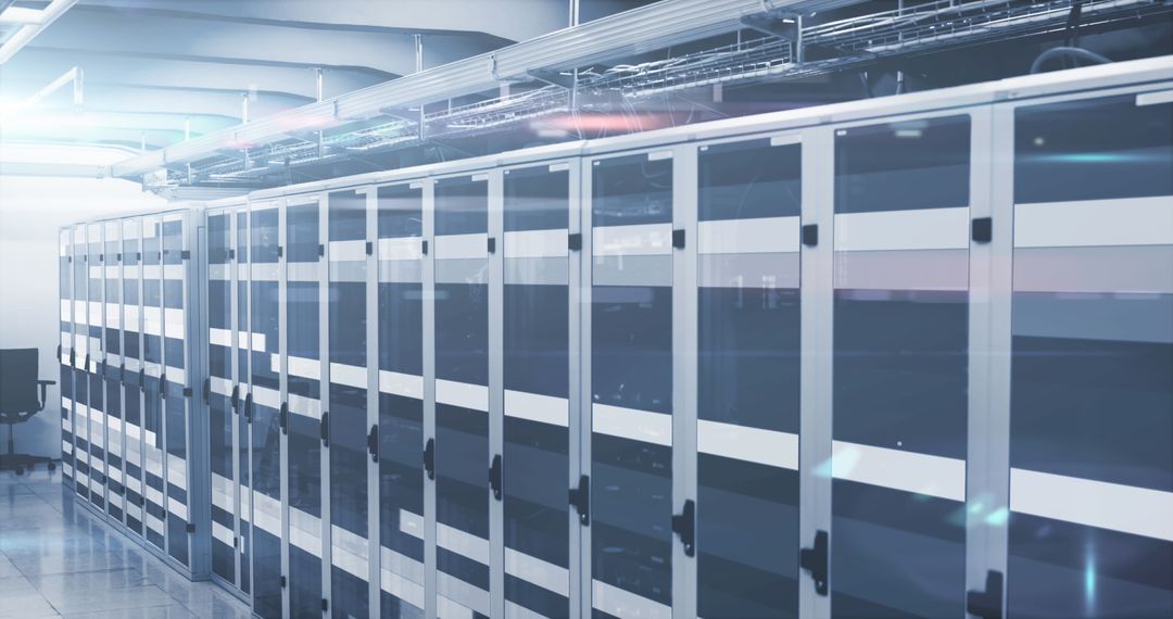 High-Tech Data Center with Advanced Computing Visuals