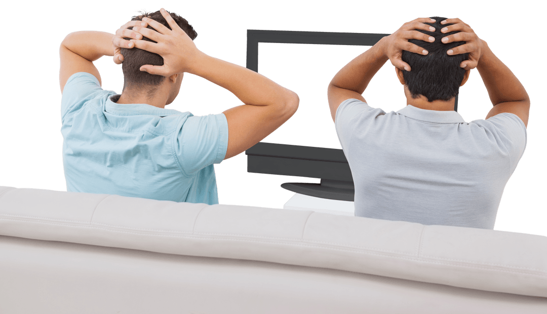 Transparent Back View of Friends Watching TV together