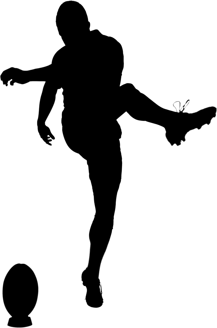 Transparent Rugby Player Kicking Ball Dynamic Action