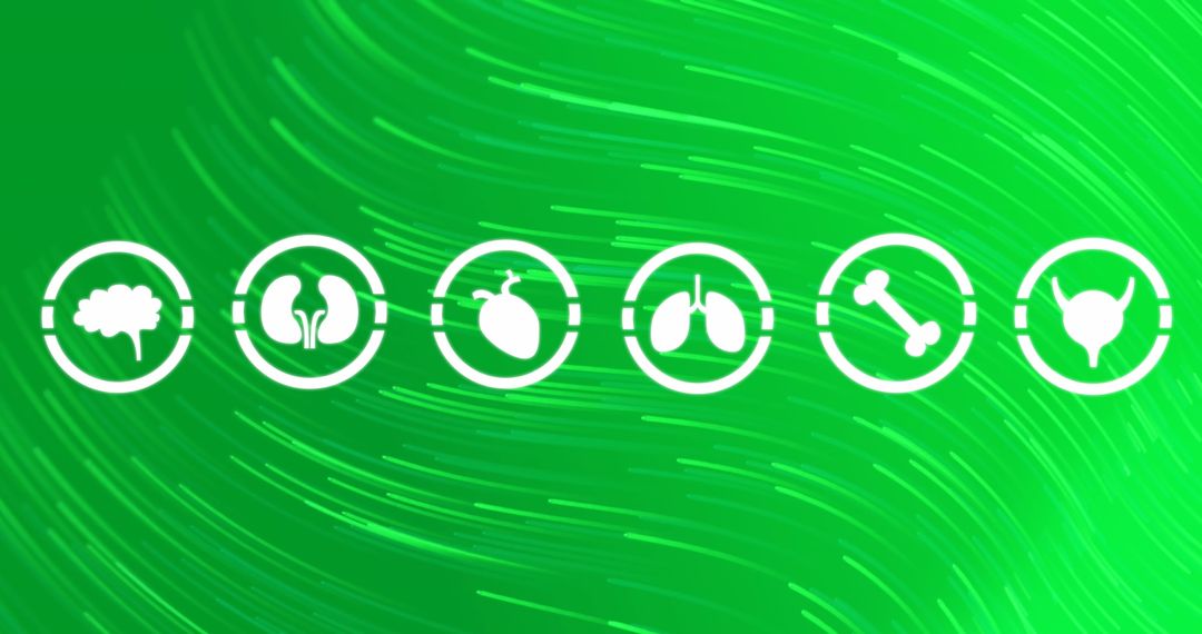 Medical Icons Overlay with Green Technology Concept