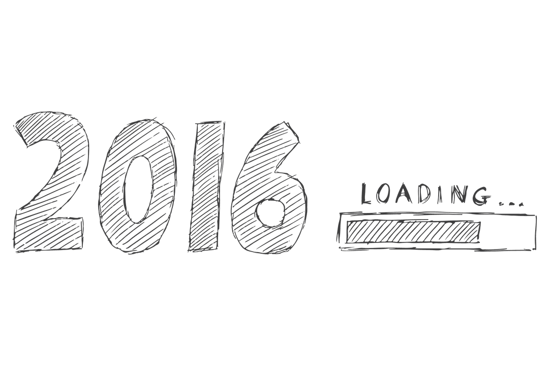 2016 Text Illustration Transparent Background Celebration Concept