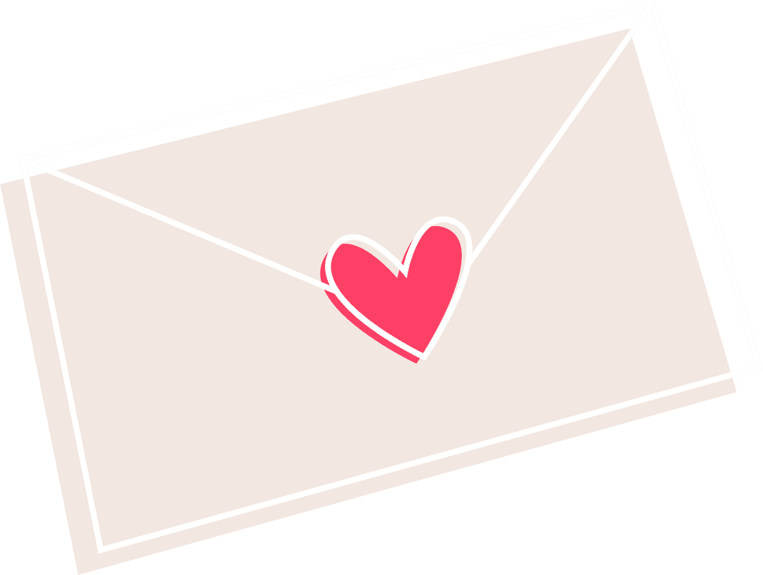 Transparent Heart-Sealed Envelope Symbolizing Romance