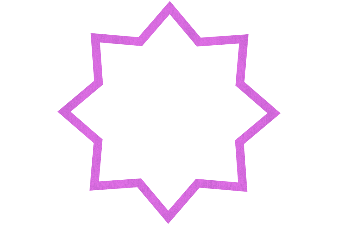 Transparent Purple Geometric Star Frame Design