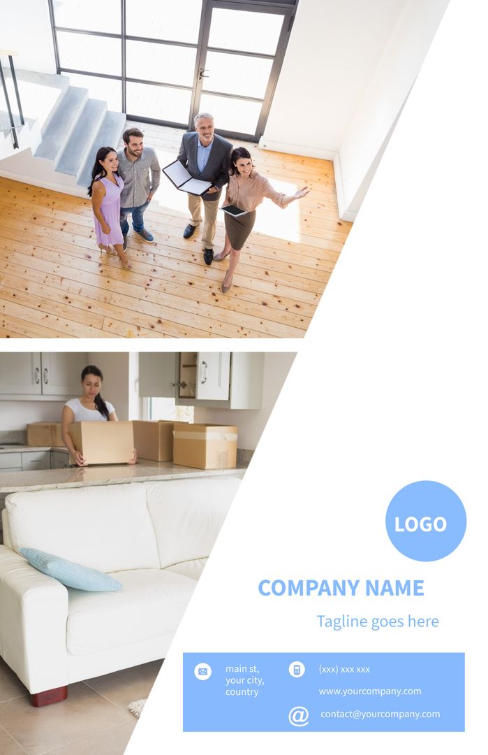 Real Estate Agents Showing Modern Home to Buyers