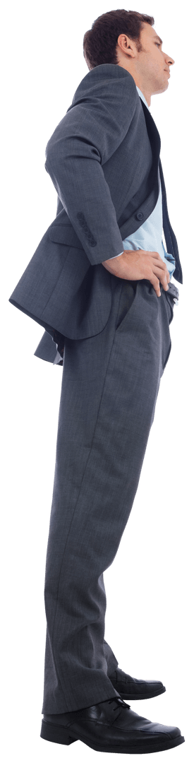 Transparent Background Businessman Standing with Hands on Hips