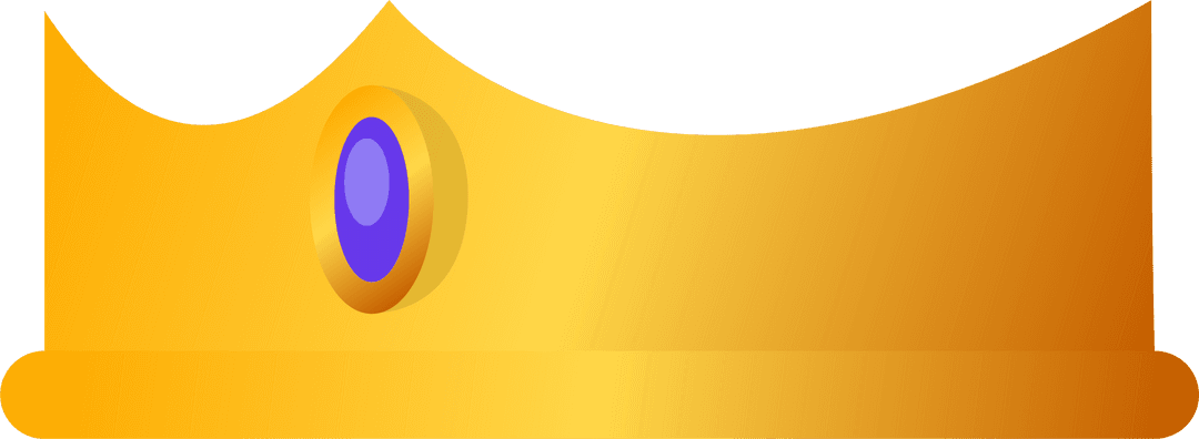 Gold Crown With Purple Gem on Transparent Background