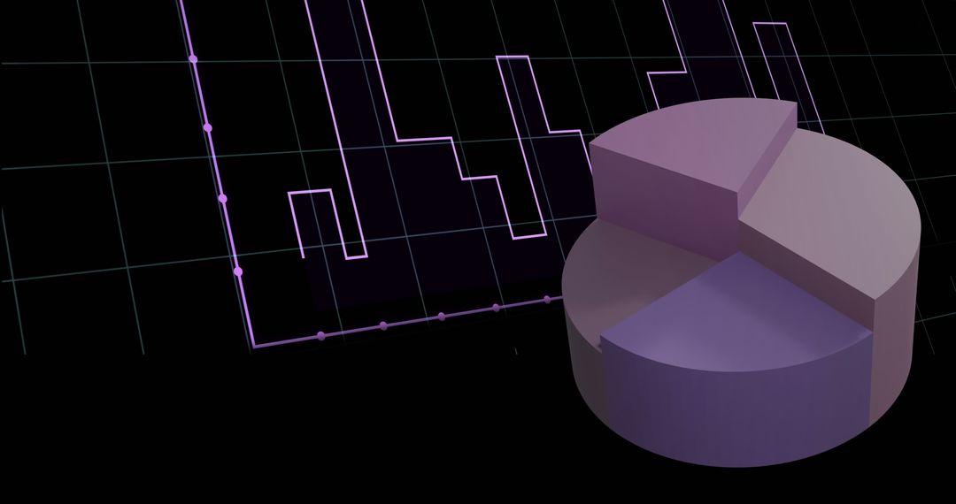 Futuristic Finance Analysis with 3D Pie Chart and Graph